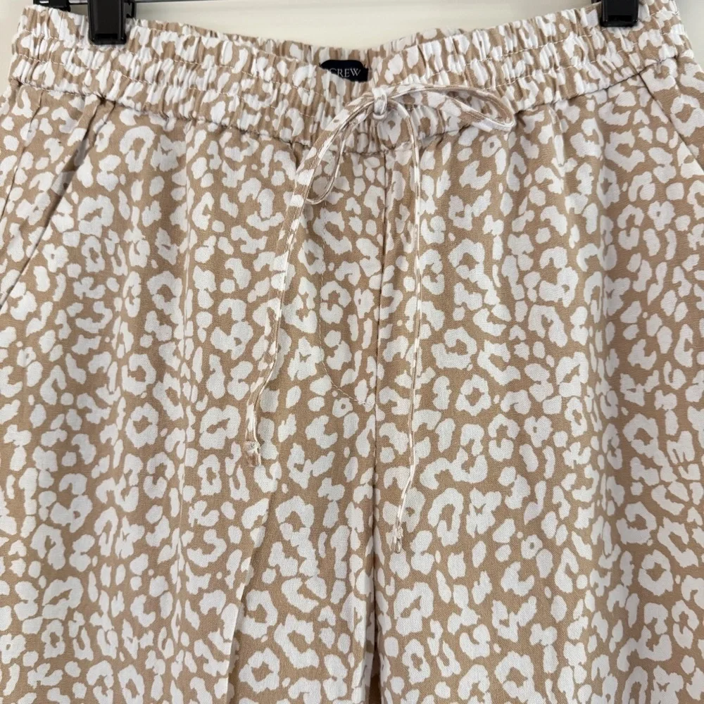 J. Crew Linen-Cotton Leopard Drawstring Pants Size 6 -  41134